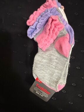 Toddler Ankle Socks - Pink, Purple & Gray - Pack of 10.